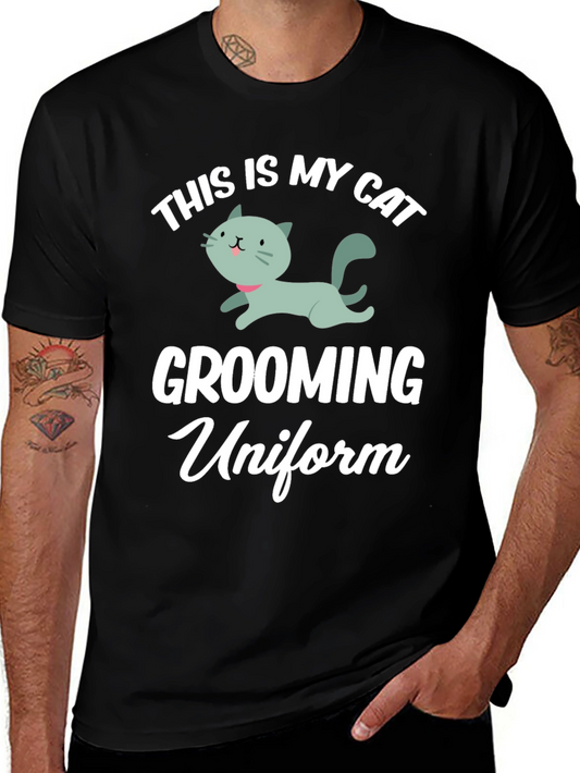 Cat Grooming Uniform T-Shirt - Funny Pet Lover Tee