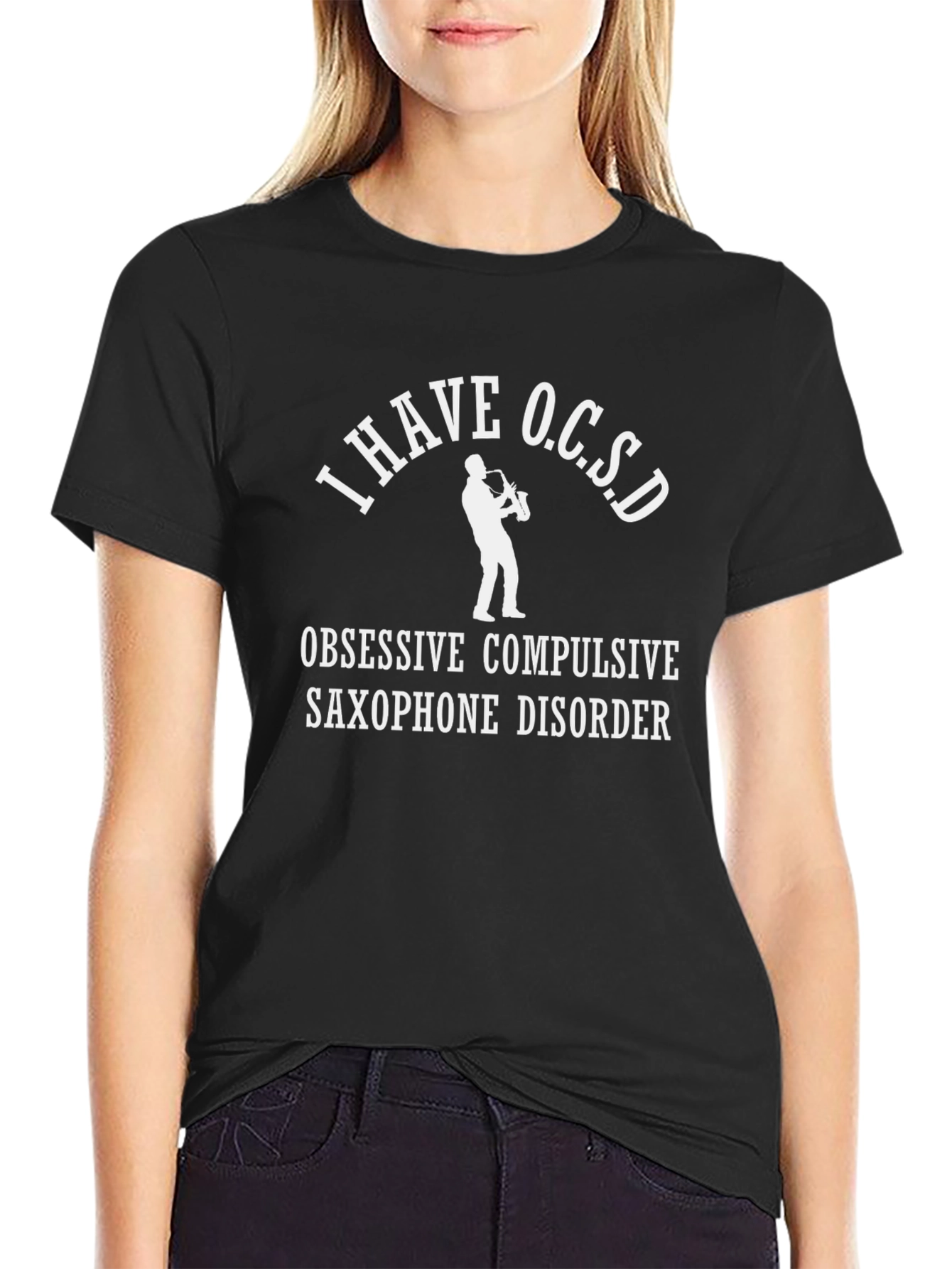 Funny OCSD Saxophone Disorder Black T-Shirt