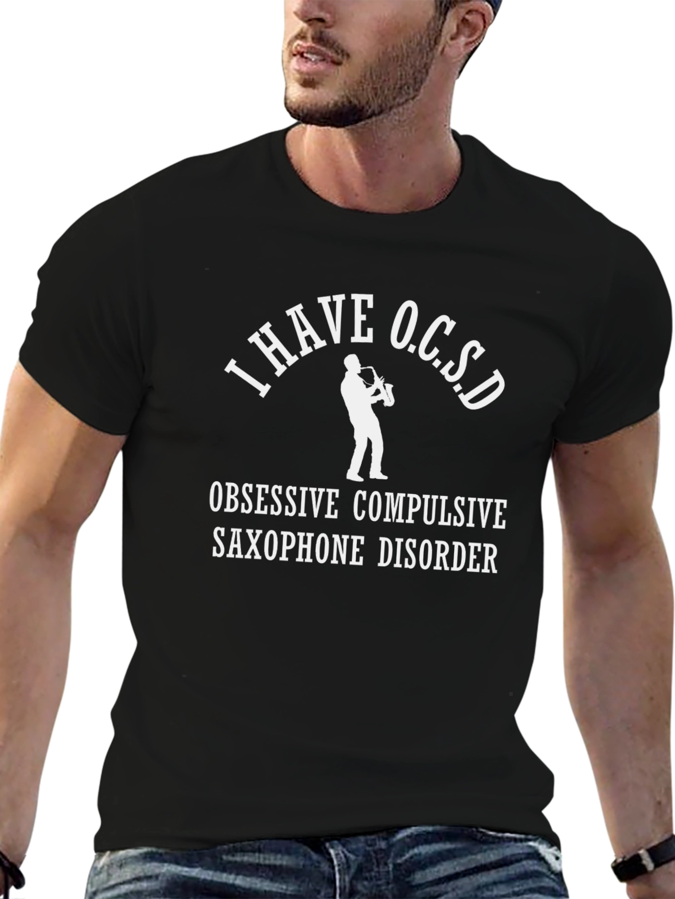 Funny OCSD Saxophone Disorder Black T-Shirt