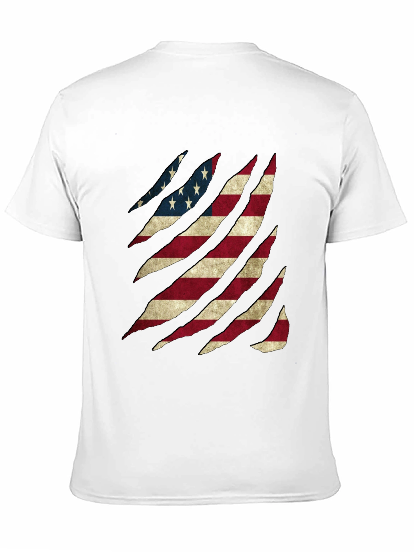 American Flag Ripped Graphic T-Shirt Patriotic Tee