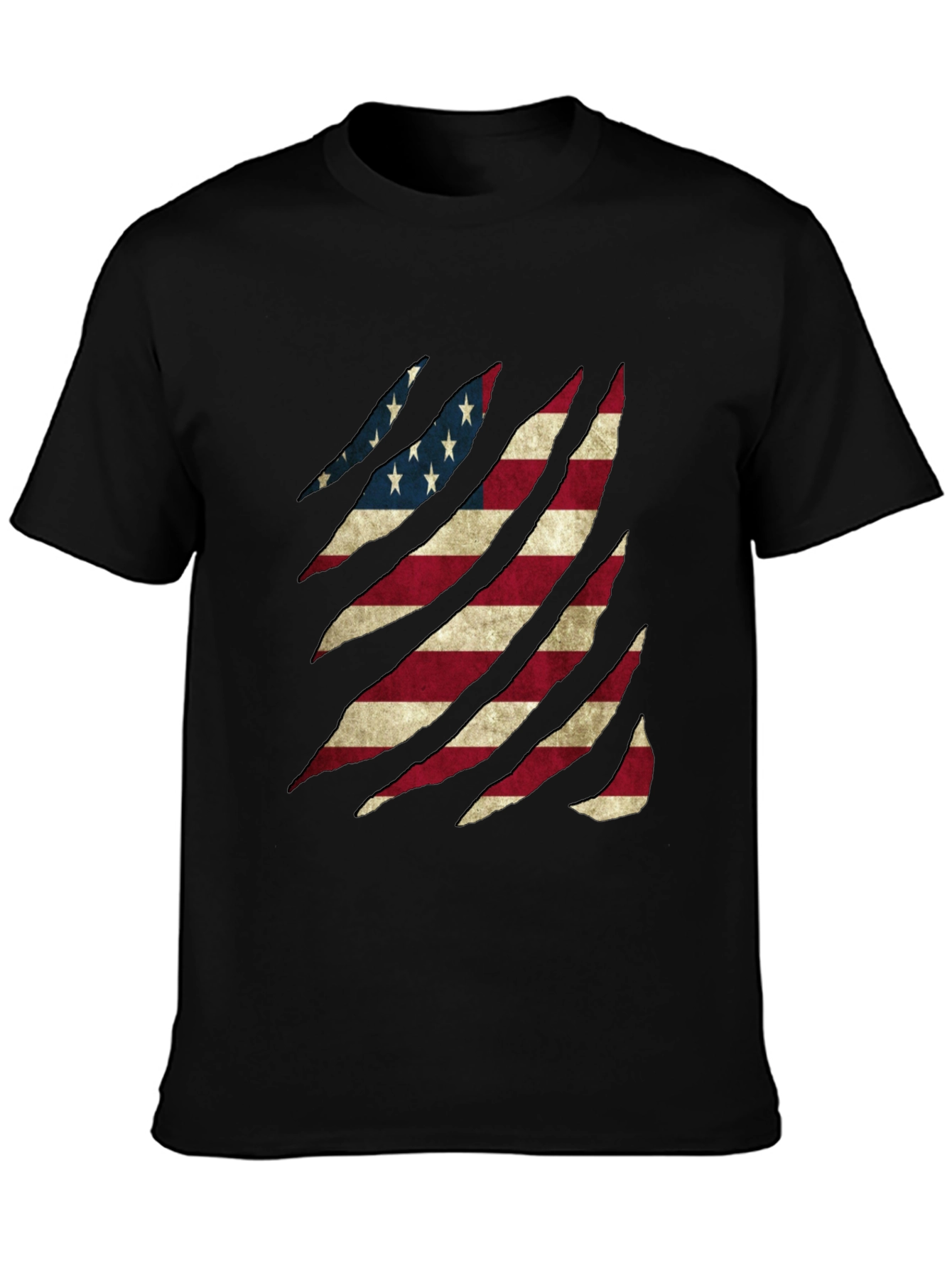 American Flag Ripped Graphic T-Shirt Patriotic Tee