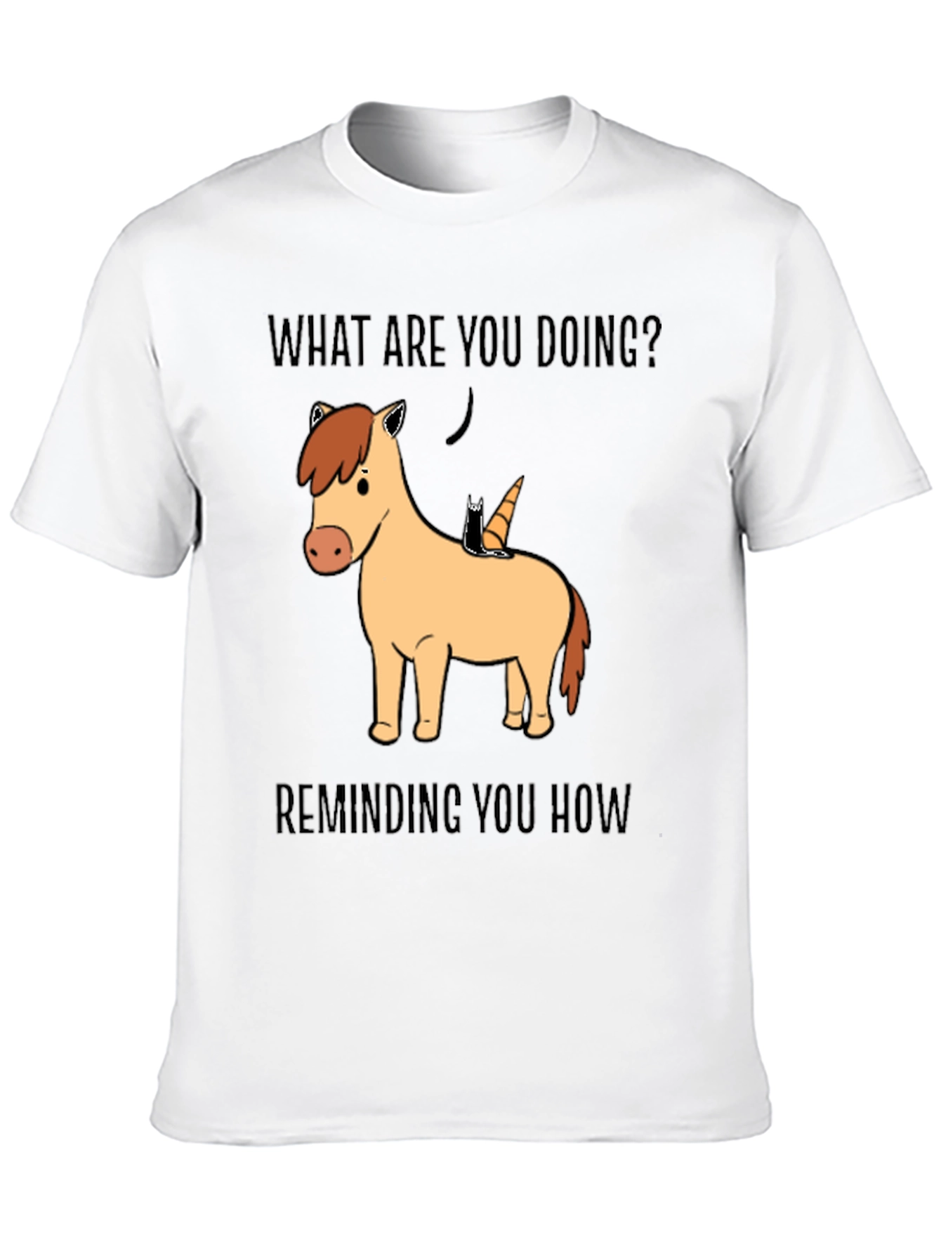 Funny Unicorn & Cat Graphic T-Shirt