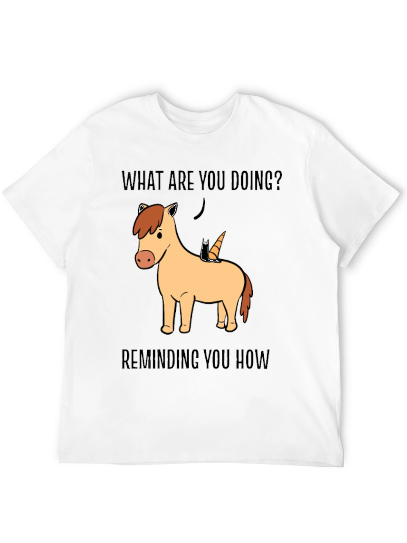 Funny Unicorn & Cat Graphic T-Shirt