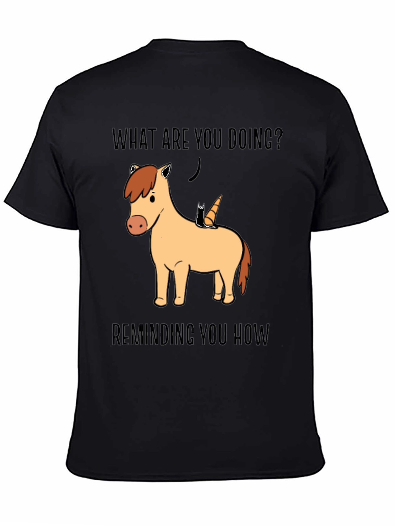Funny Unicorn & Cat Graphic T-Shirt