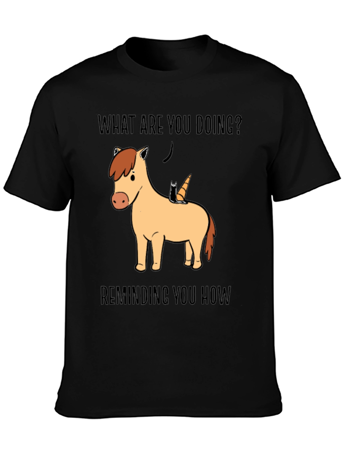 Funny Unicorn & Cat Graphic T-Shirt