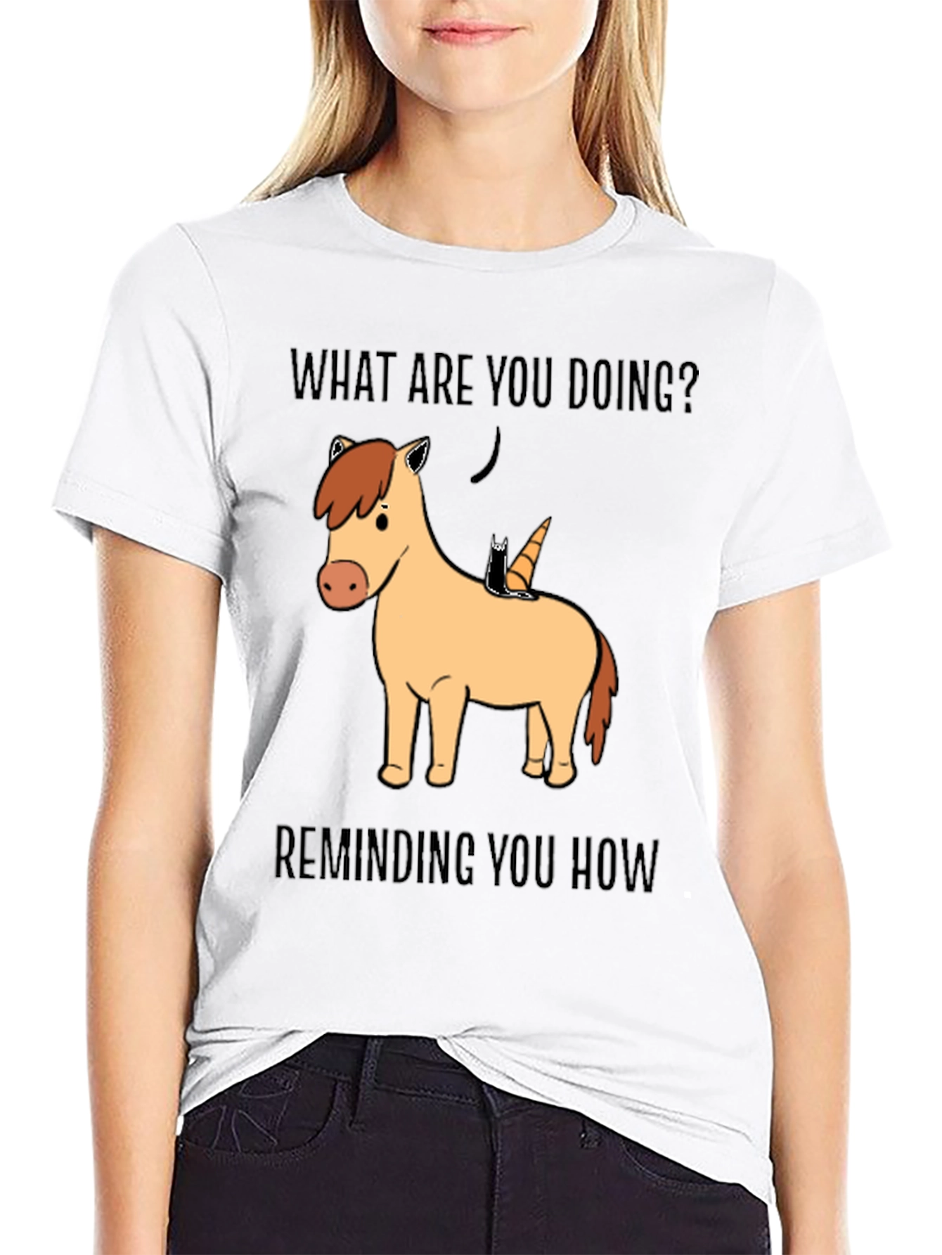 Funny Unicorn & Cat Graphic T-Shirt