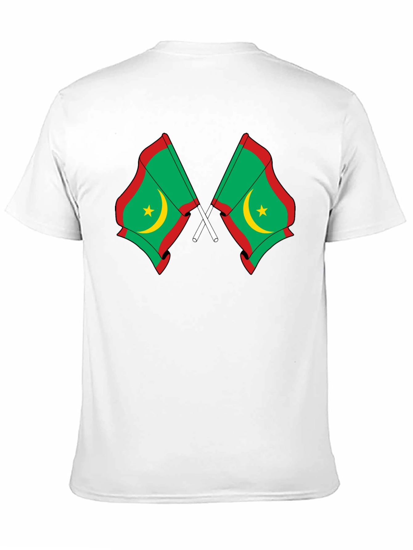 Mauritania Flag Graphic Tee - Black Cotton T-Shirt