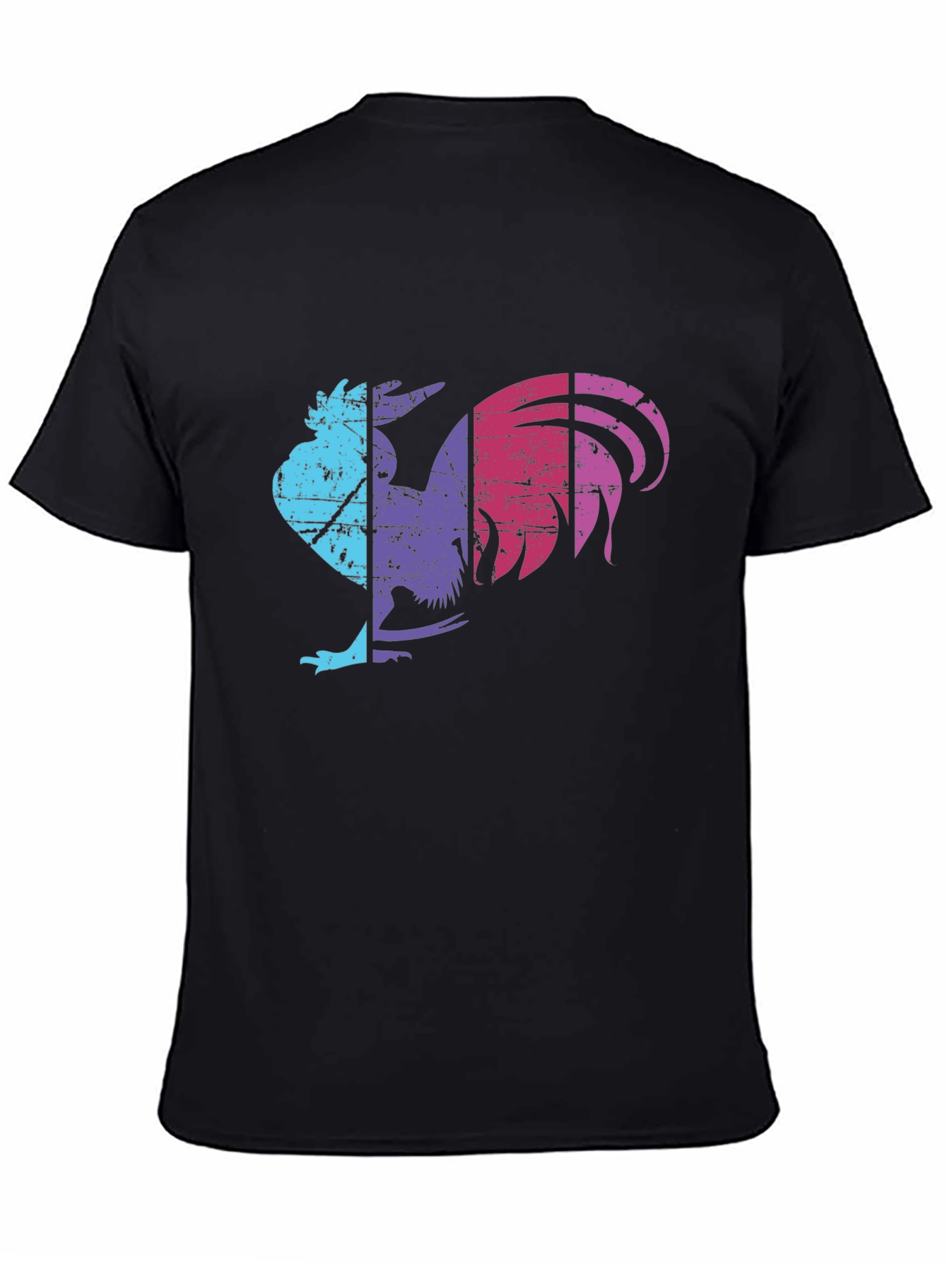Retro Rooster Graphic Tee - Mens Black T-Shirt