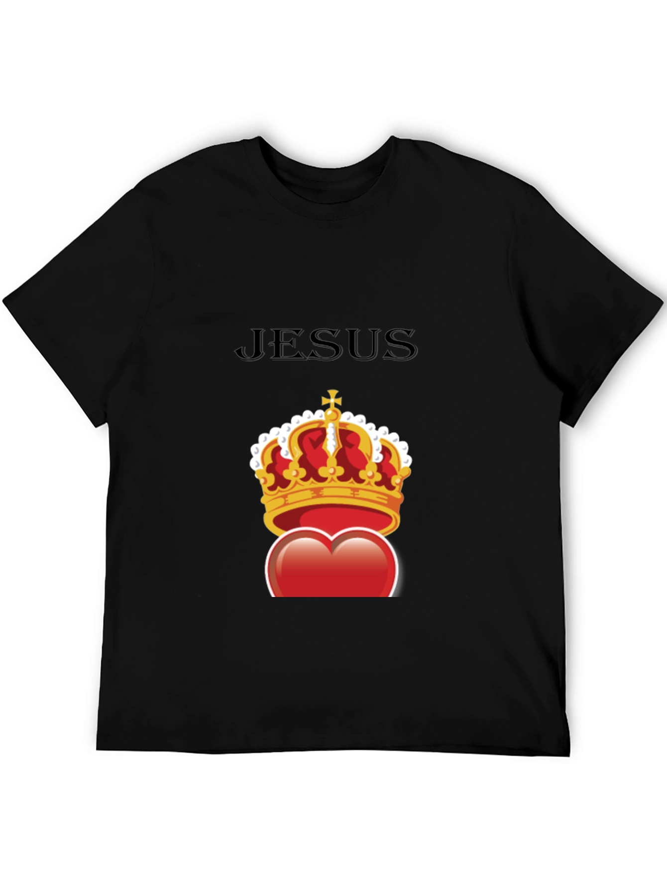 Jesus Heart Crown Graphic Tee - Stylish Christian T-Shirt