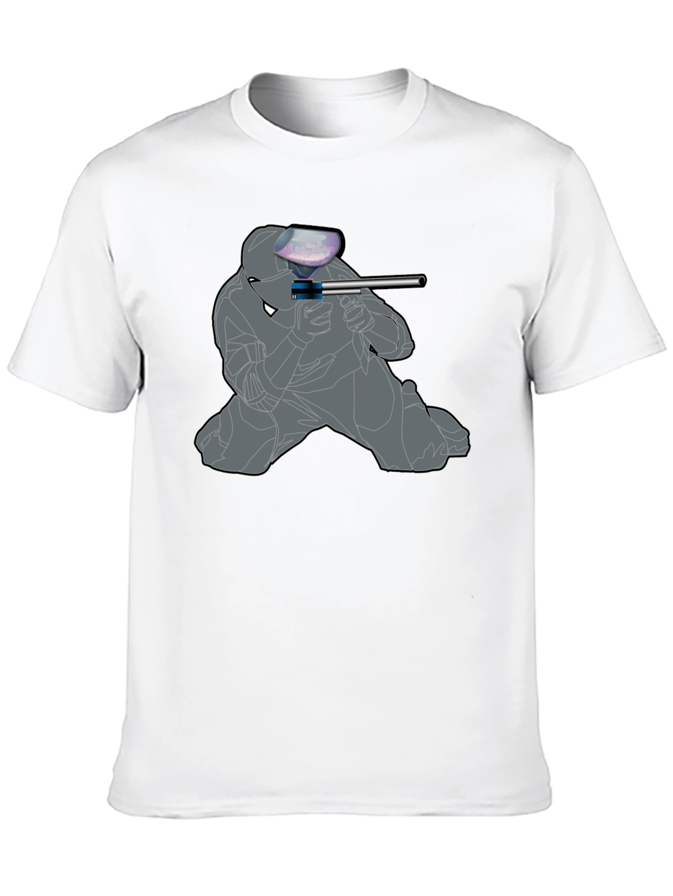 Paintball Player Graphic T-Shirt - Black