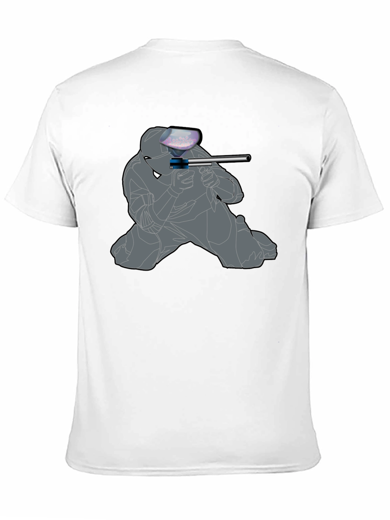Paintball Player Graphic T-Shirt - Black