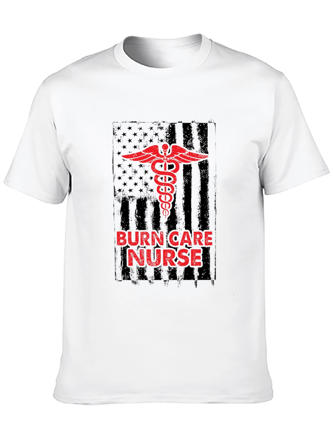 Burn Care Nurse T-Shirt - Medical American Flag