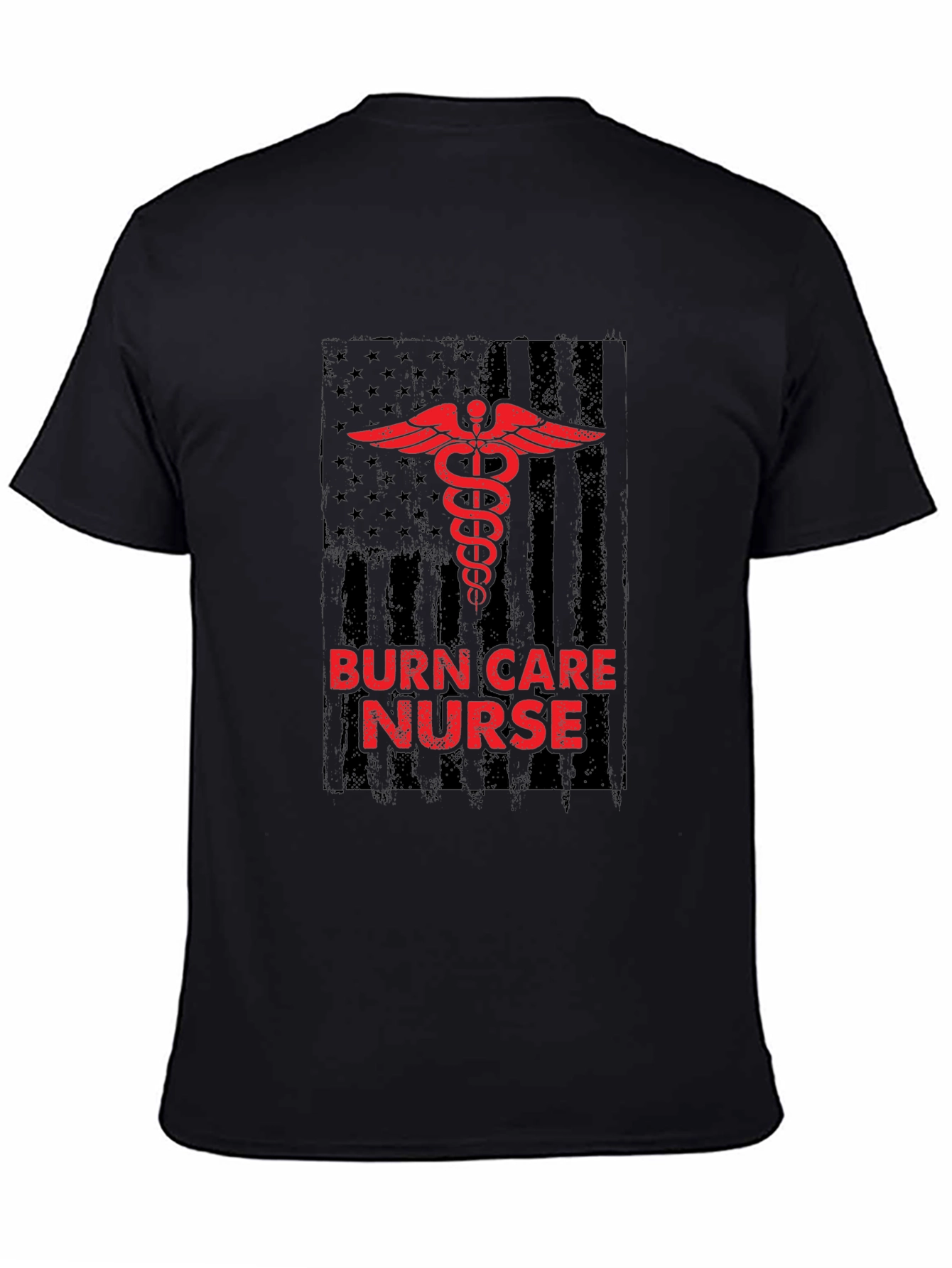 Burn Care Nurse T-Shirt - Medical American Flag