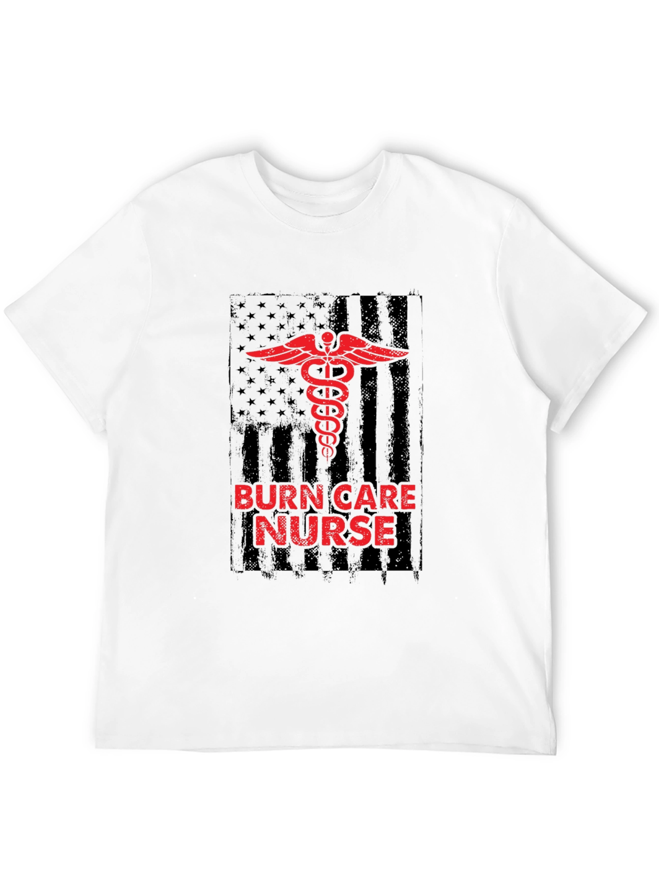 Burn Care Nurse T-Shirt - Medical American Flag