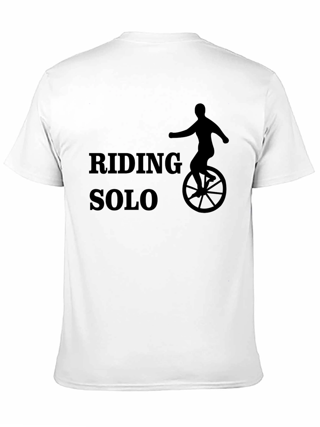 Riding Solo Black T-Shirt - Unicycle Design