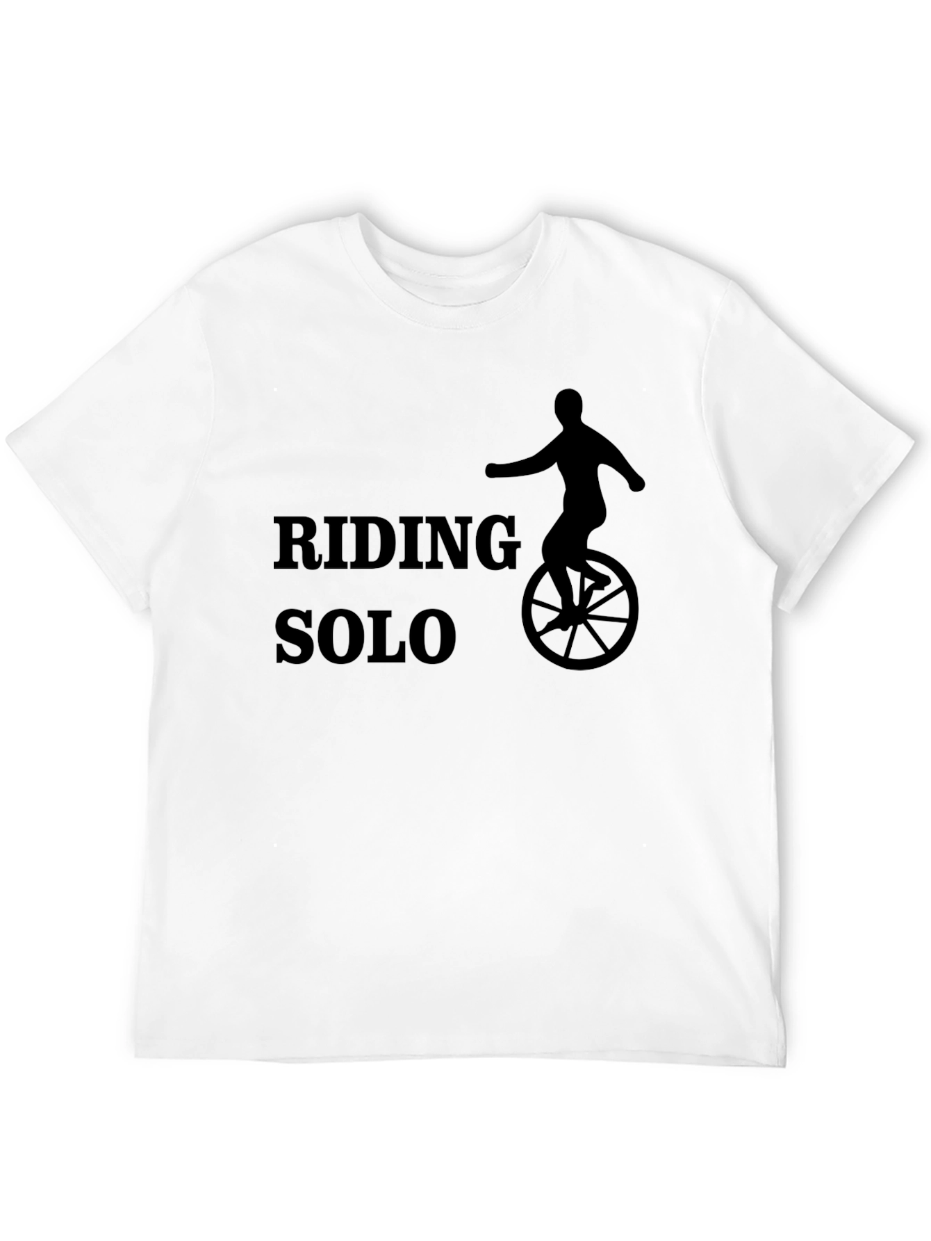 Riding Solo Black T-Shirt - Unicycle Design