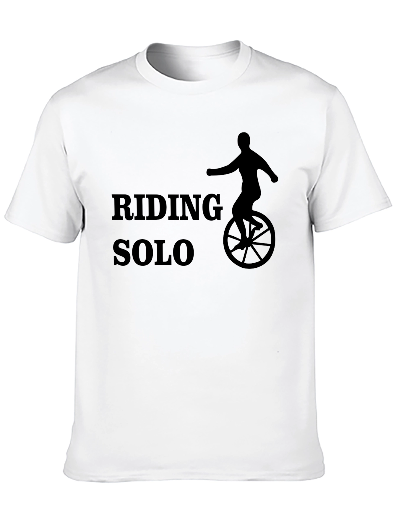 Riding Solo Black T-Shirt - Unicycle Design