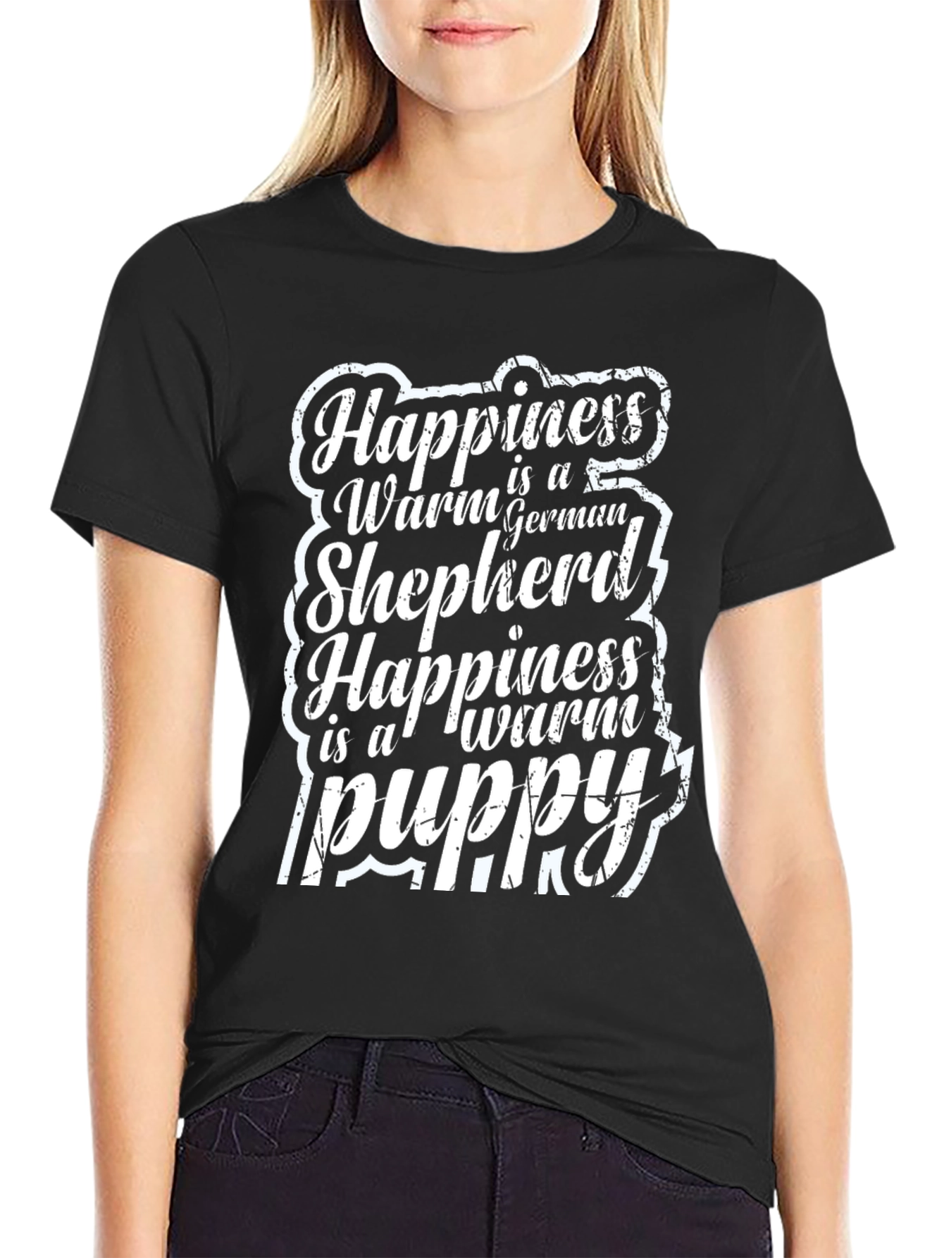 Happiness is Warm German Shepherd Puppy Tee