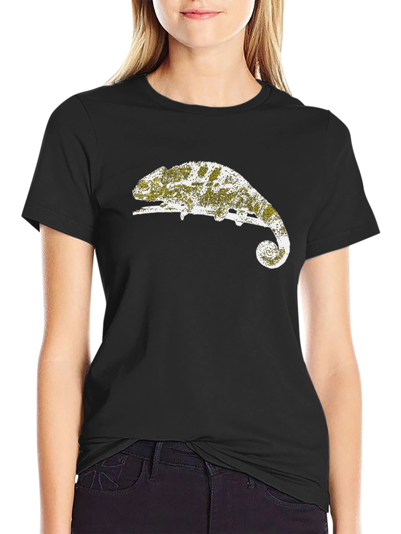 Chameleon Graphic Tee - Cool Black T-Shirt