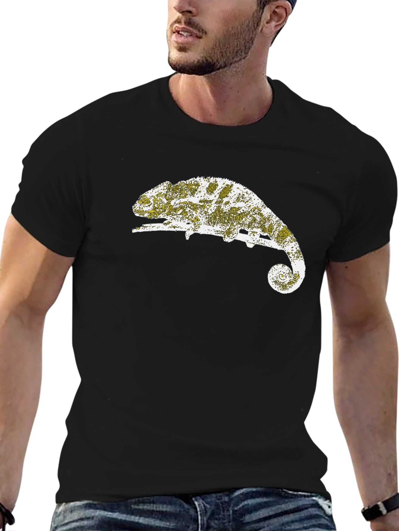 Chameleon Graphic Tee - Cool Black T-Shirt