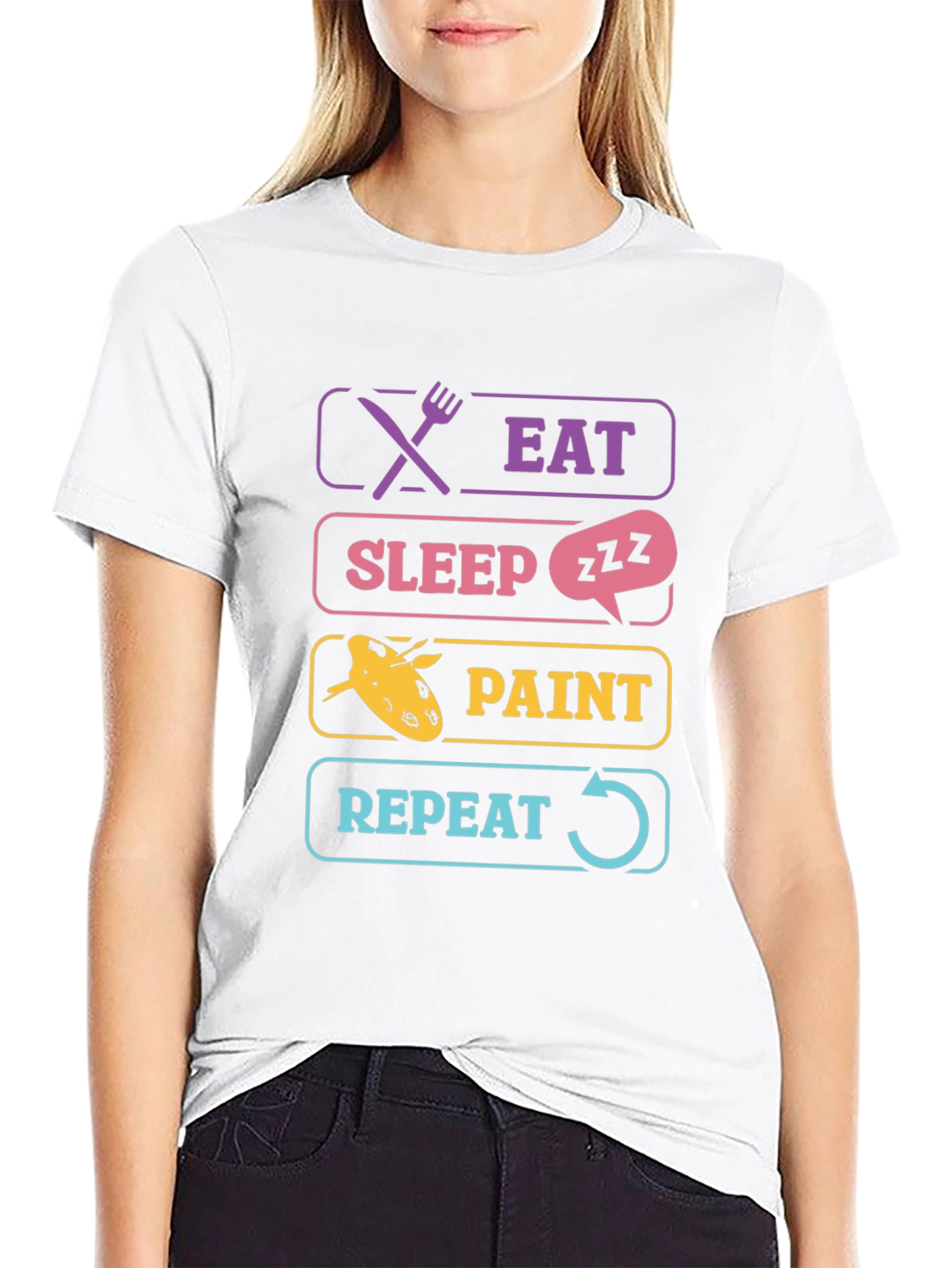 Eat Sleep Paint Repeat T-Shirt Artist Gift