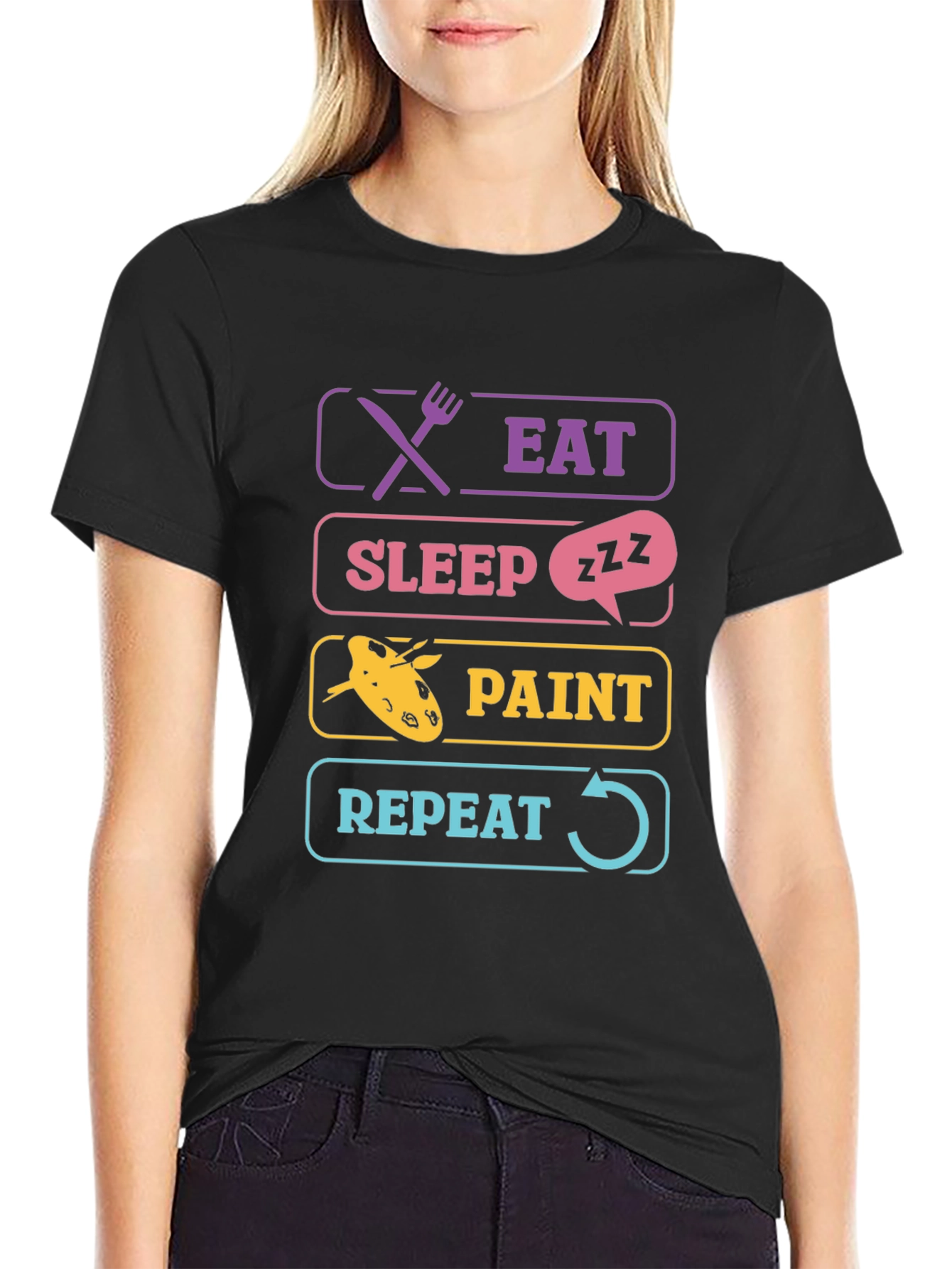Eat Sleep Paint Repeat T-Shirt Artist Gift