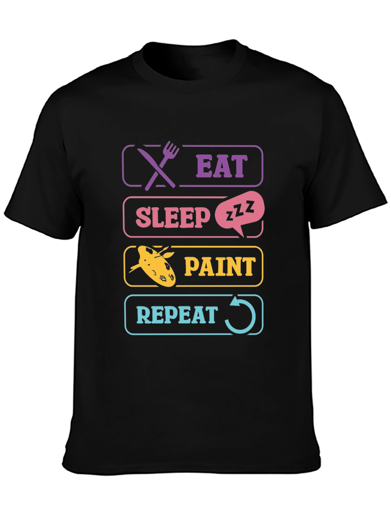 Eat Sleep Paint Repeat T-Shirt Artist Gift