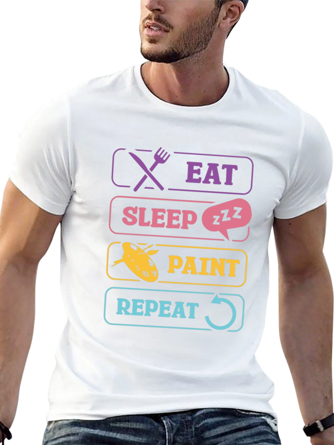Eat Sleep Paint Repeat T-Shirt Artist Gift
