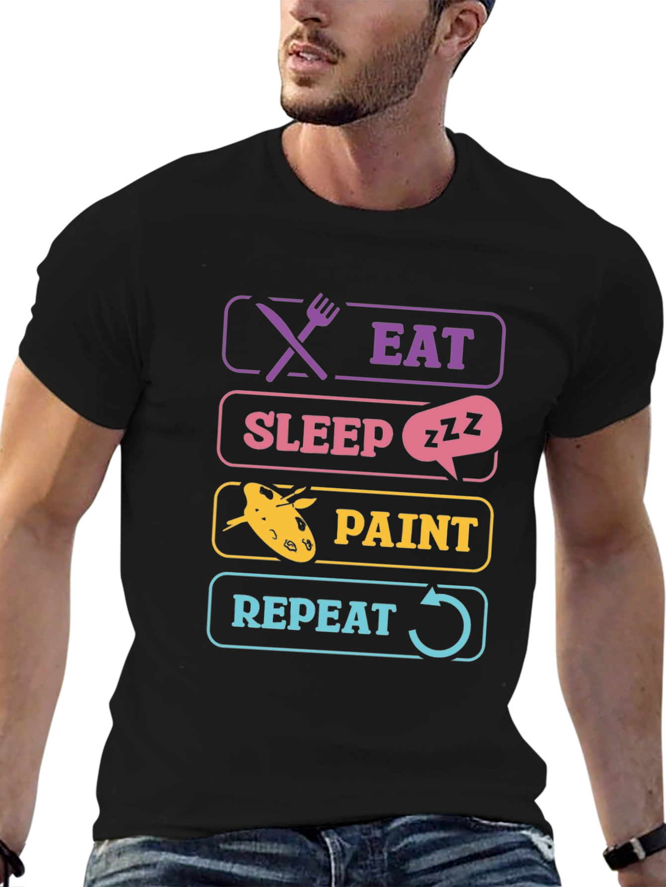 Eat Sleep Paint Repeat T-Shirt Artist Gift