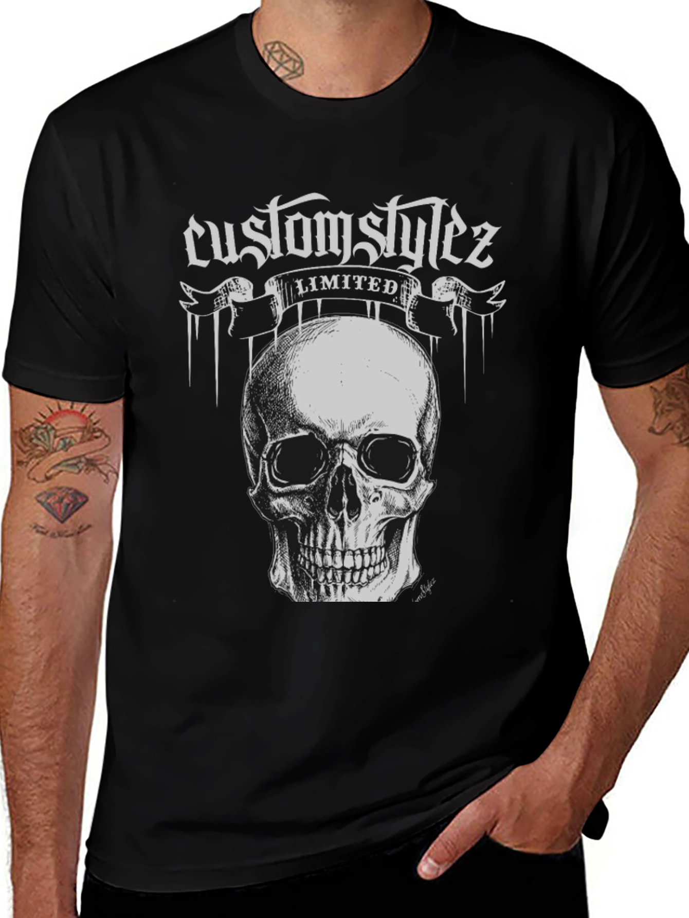 Customstylez Skull Graphic Tee