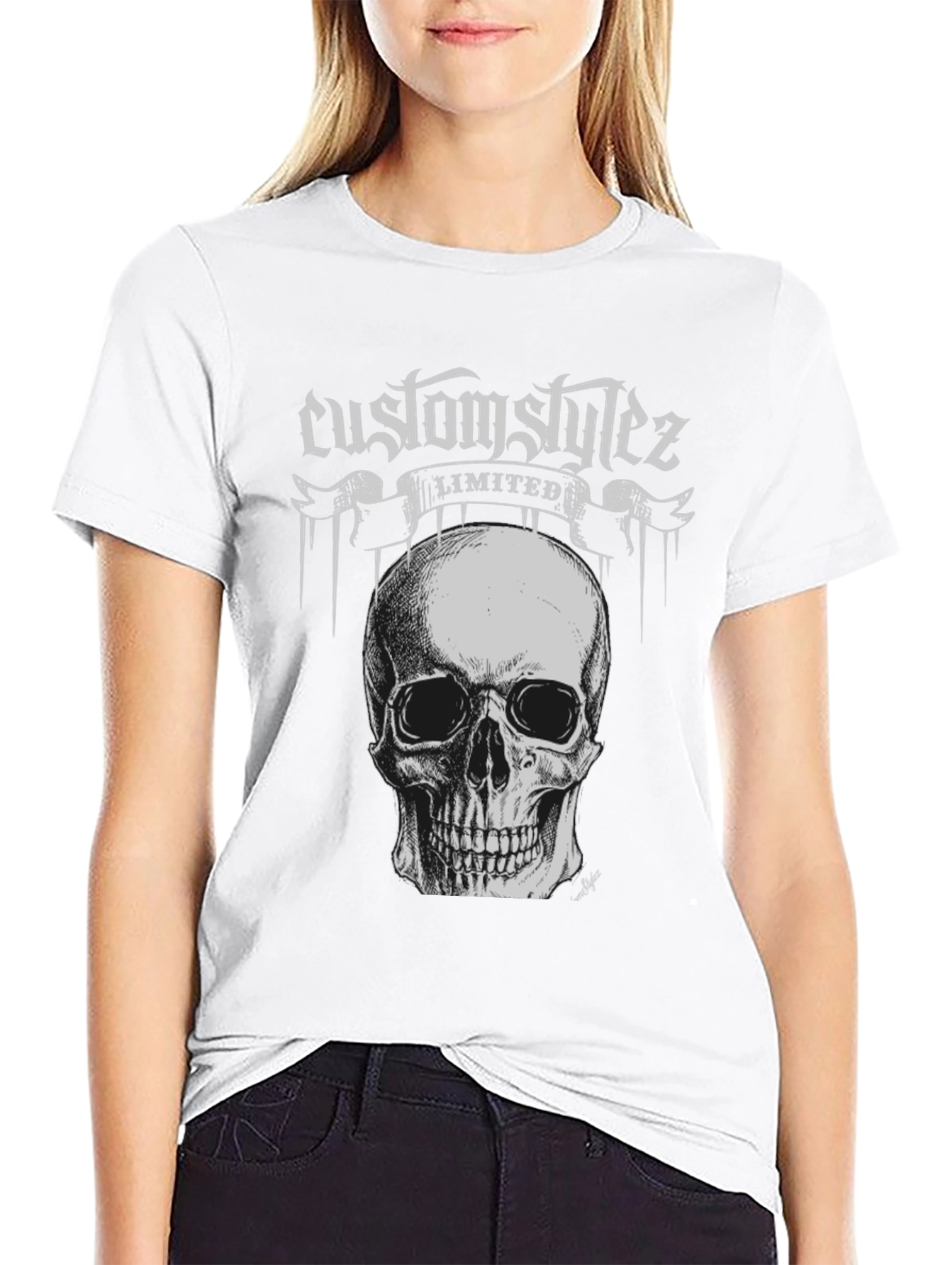 Customstylez Skull Graphic Tee