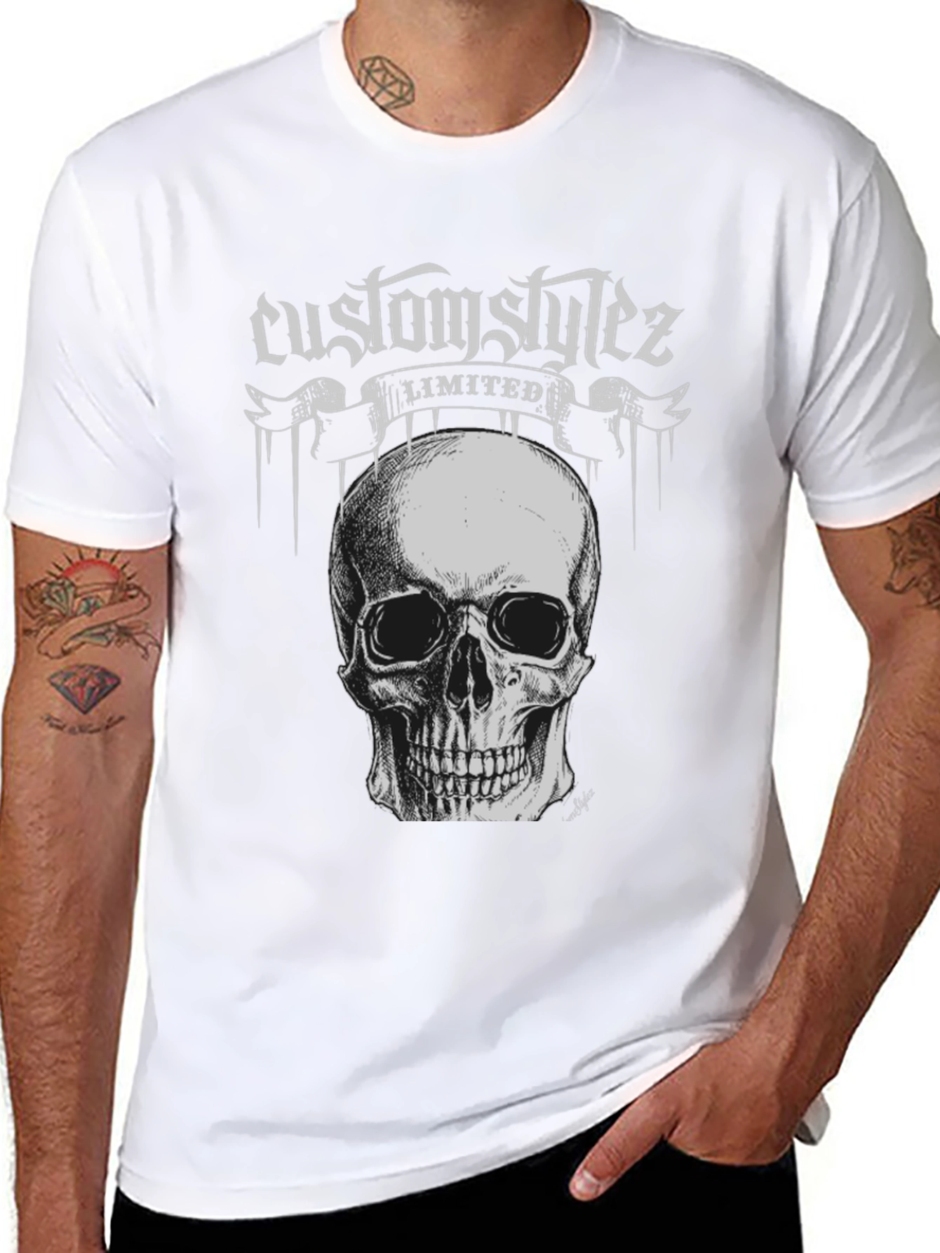 Customstylez Skull Graphic Tee