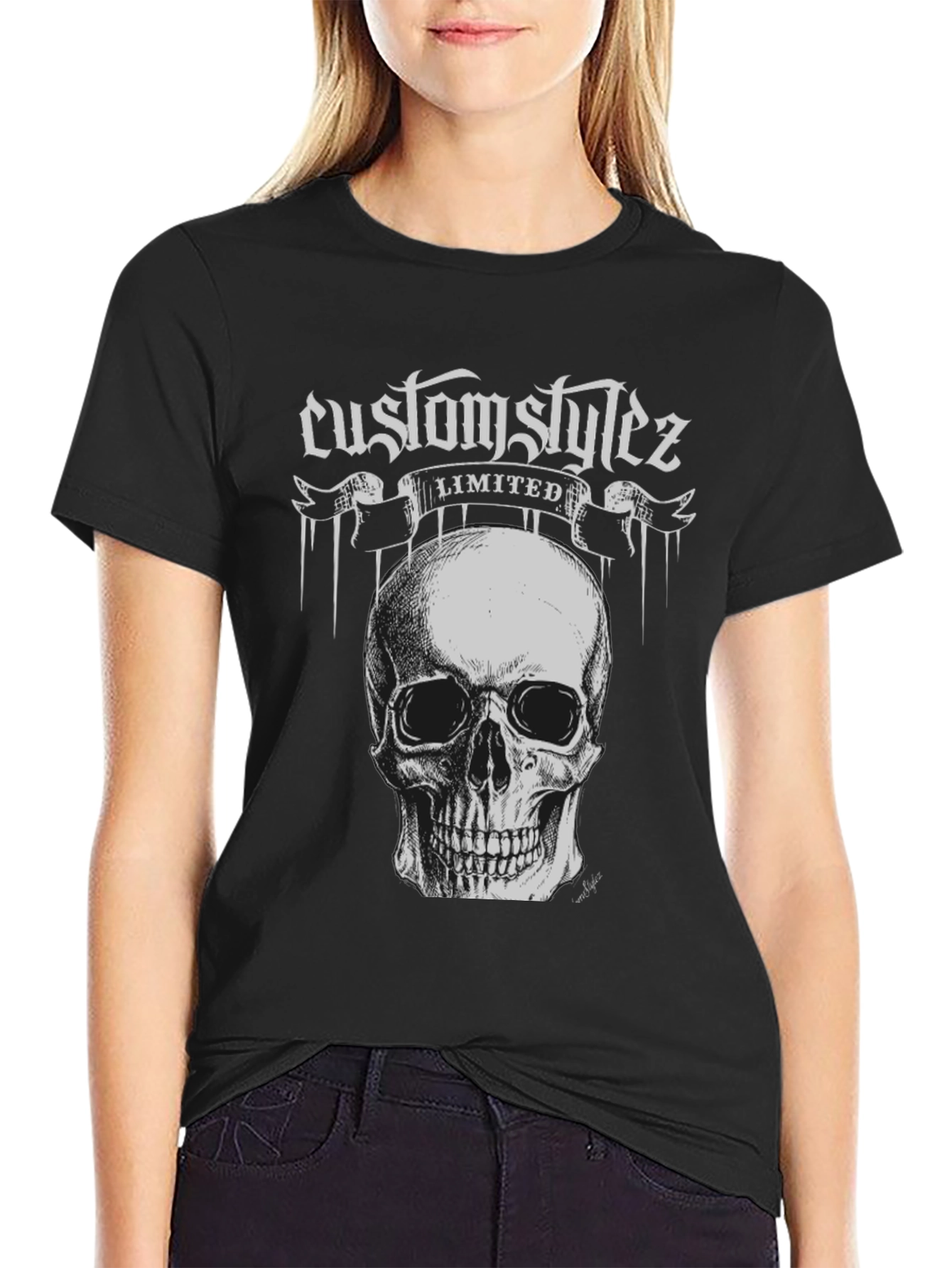 Customstylez Skull Graphic Tee