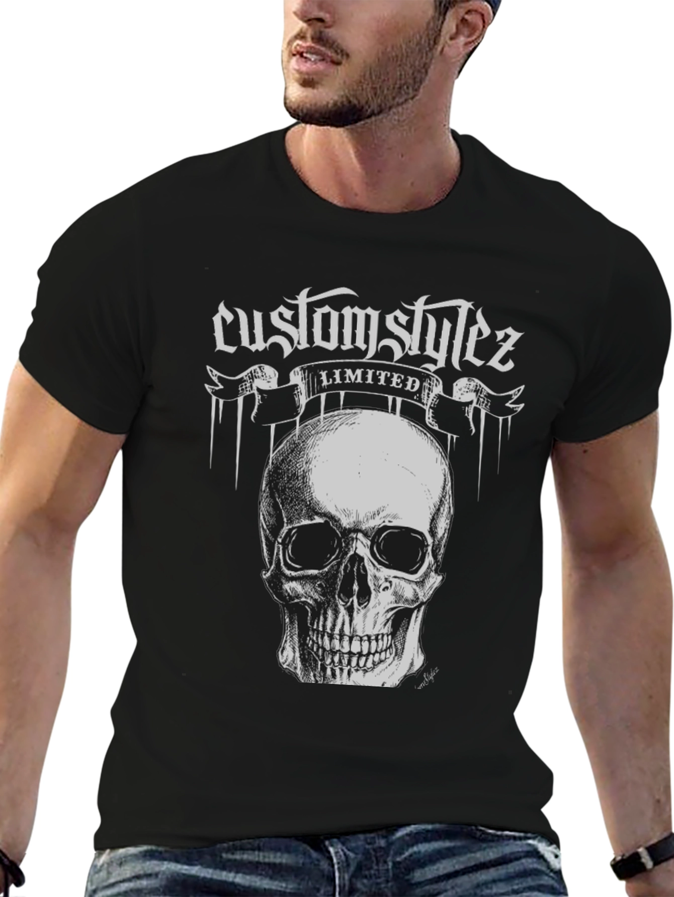 Customstylez Skull Graphic Tee