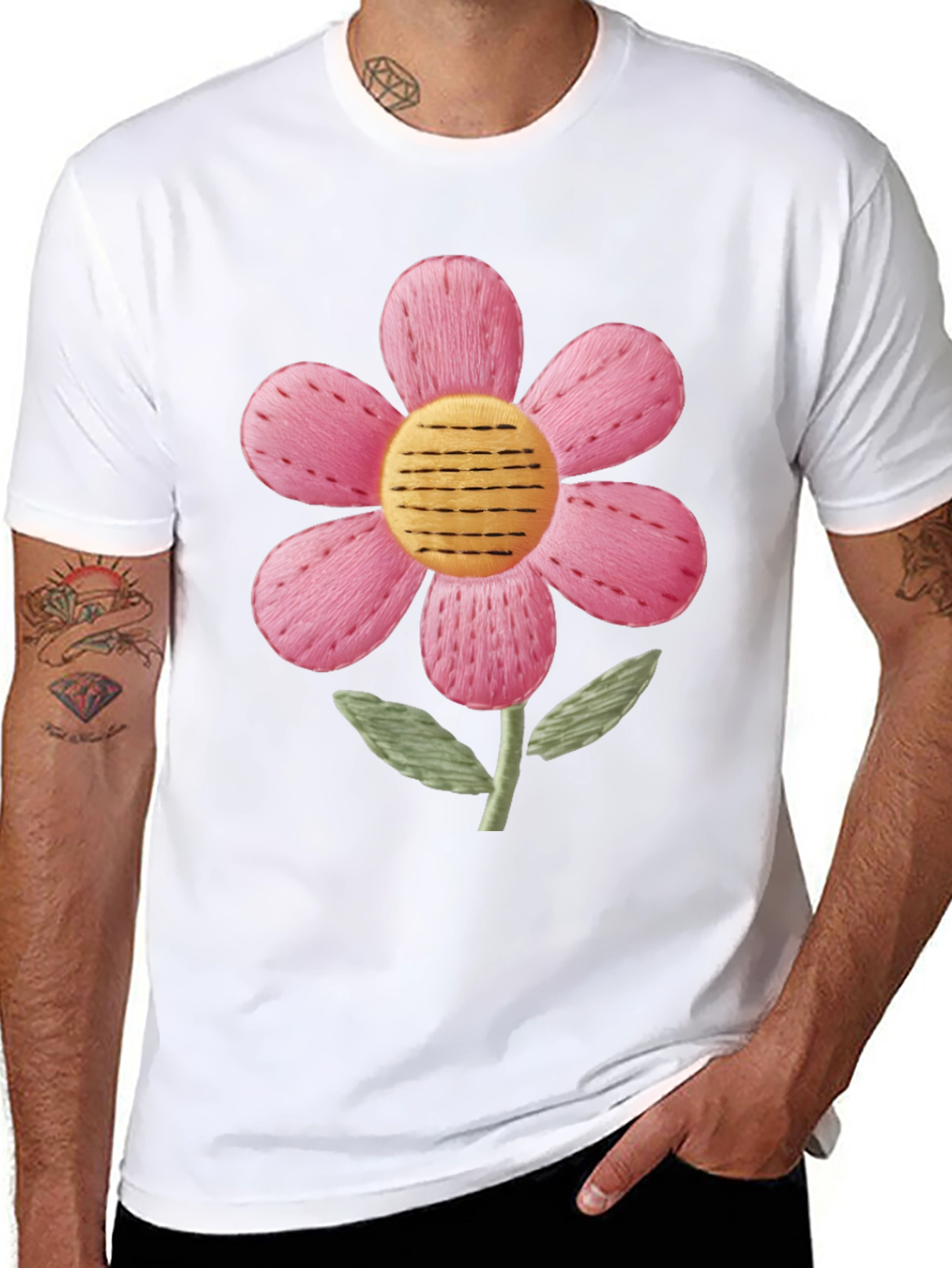 Floral Embroidered Graphic Tee