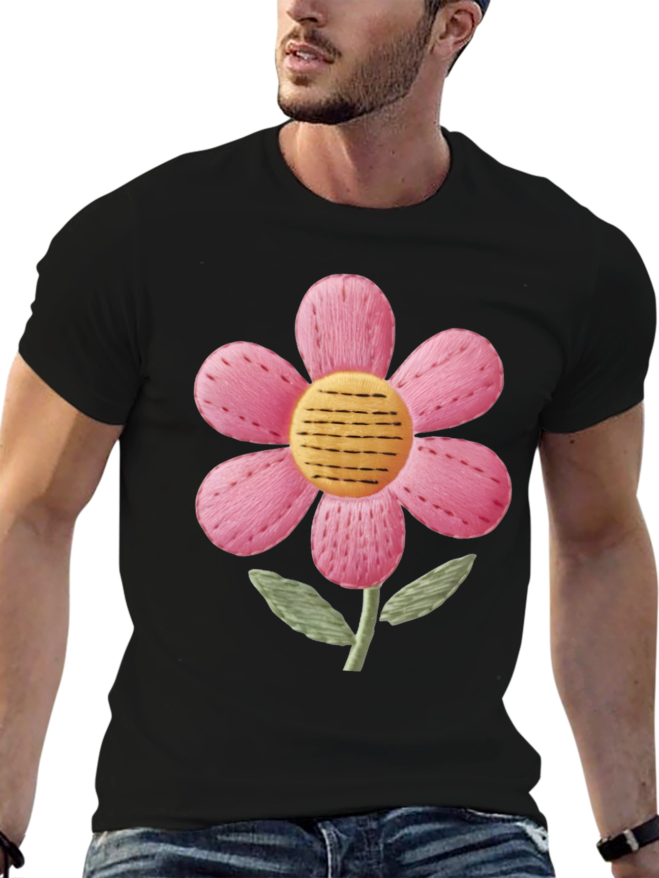 Floral Embroidered Graphic Tee