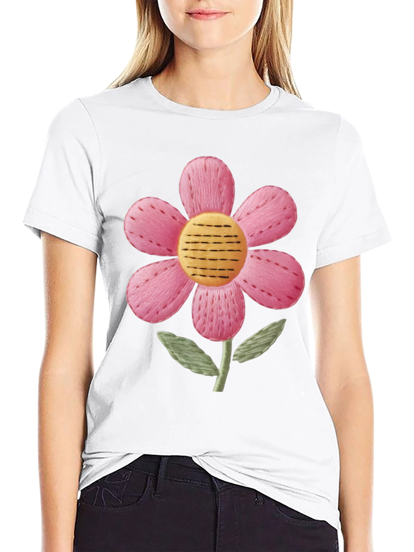 Floral Embroidered Graphic Tee