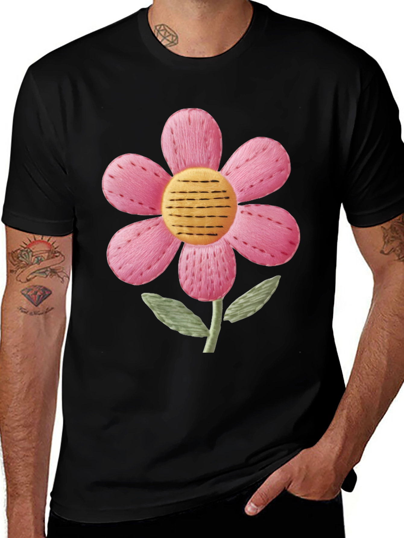 Floral Embroidered Graphic Tee