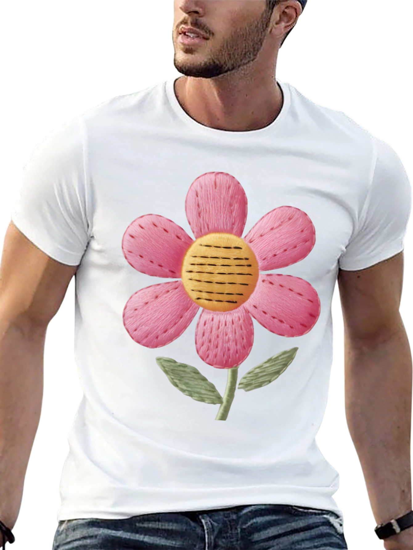 Floral Embroidered Graphic Tee