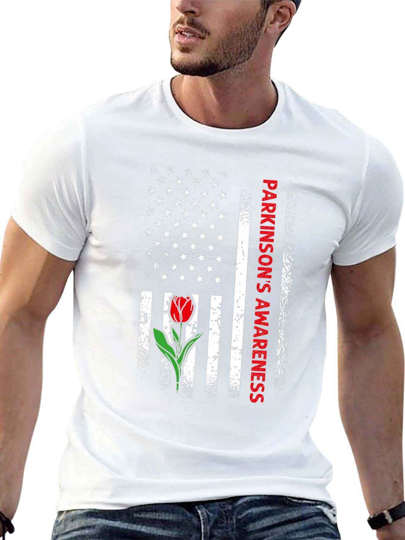 Parkinsons Awareness USA Flag Tulip T-Shirt