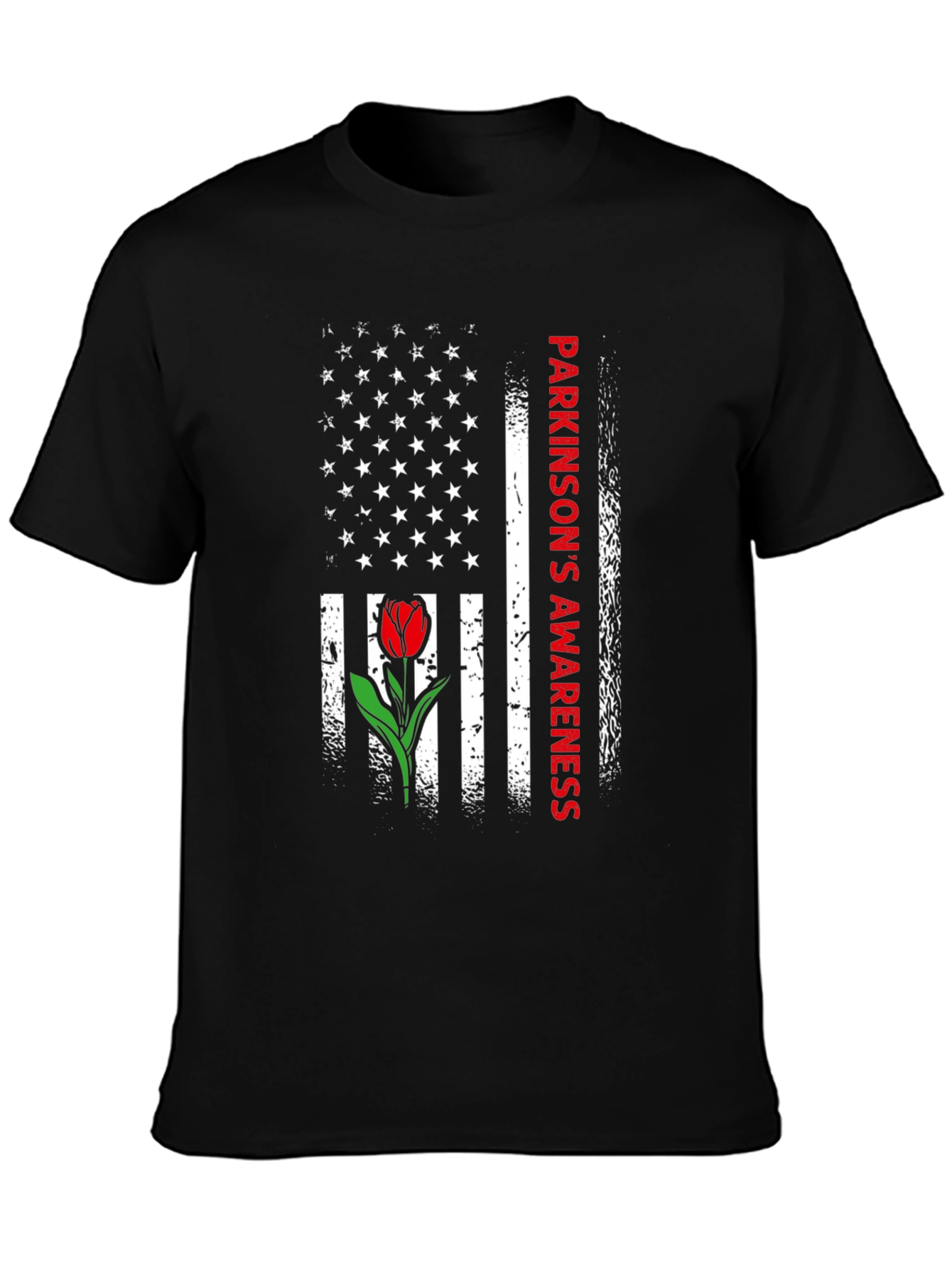 Parkinsons Awareness USA Flag Tulip T-Shirt