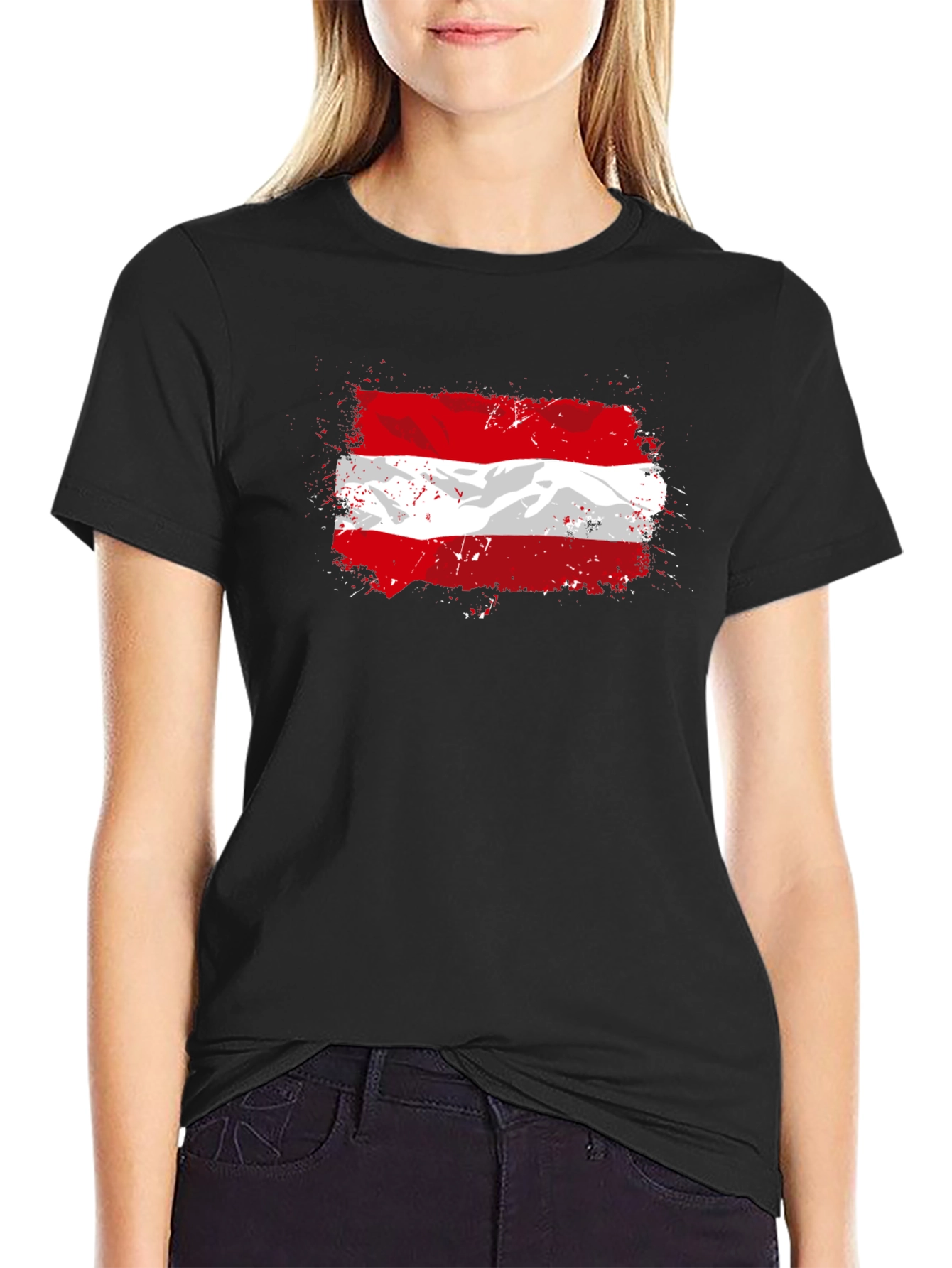 Austrian Flag T-Shirt - Grunge Style Graphic Tee