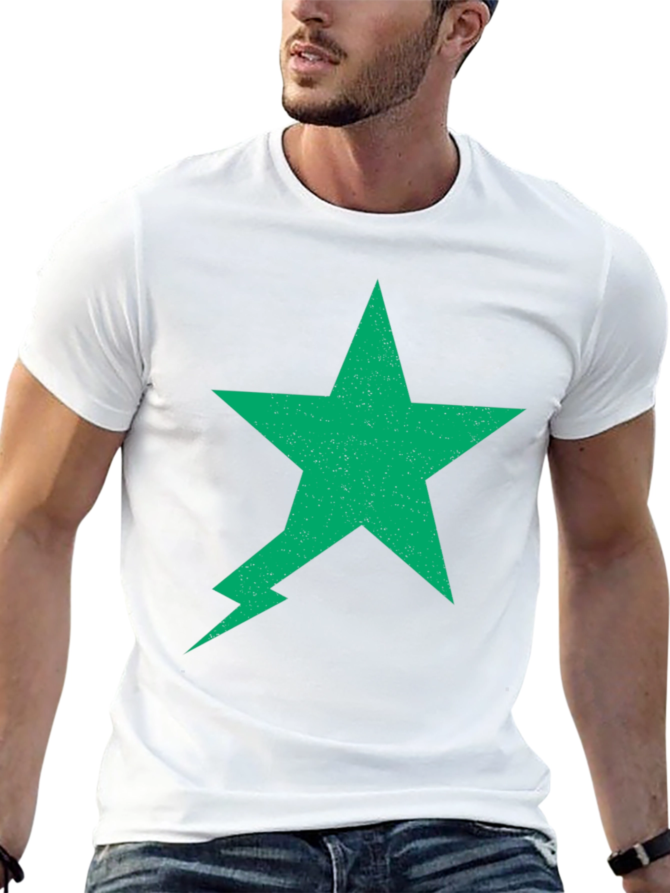 Green Star Lightning Bolt Black Tee