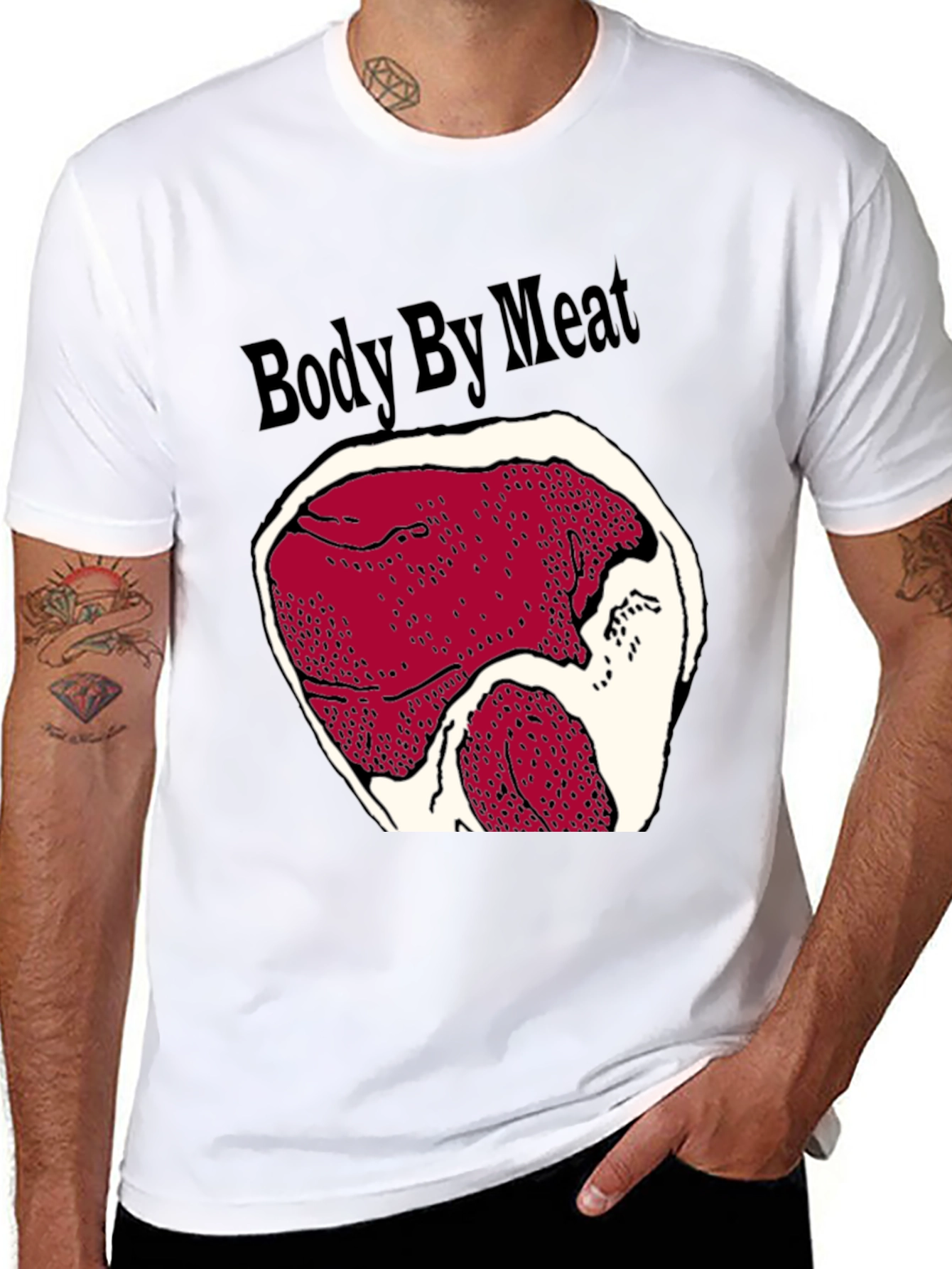 Body By Meat Graphic Black T-Shirt