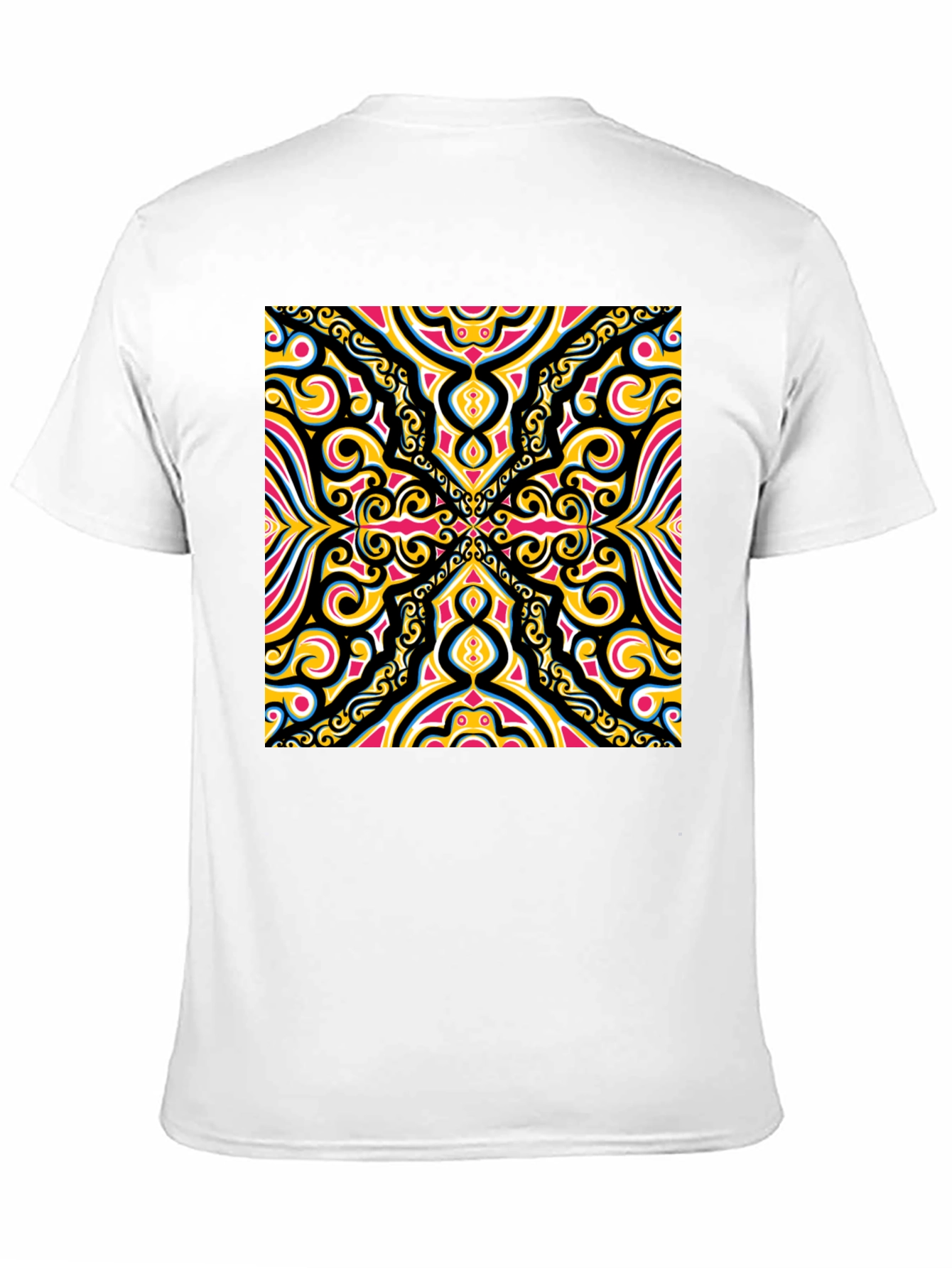 Bold Geometric Pattern Black T-Shirt