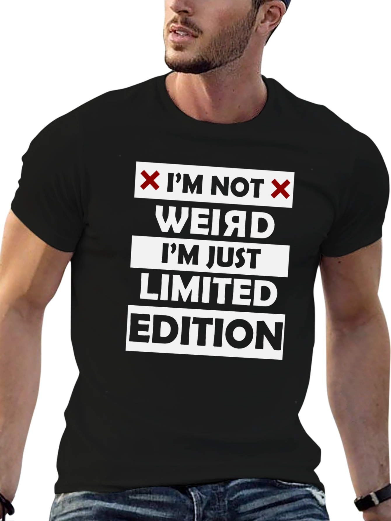 Im Not Weird Limited Edition Black Graphic T-Shirt