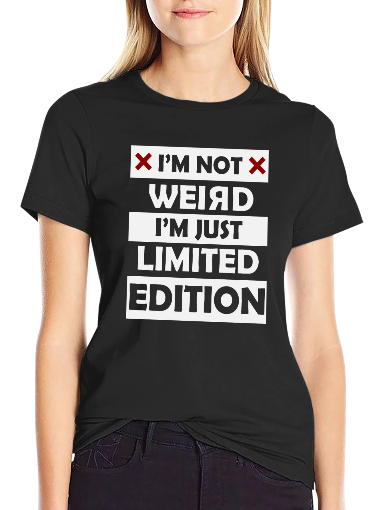 Im Not Weird Limited Edition Black Graphic T-Shirt