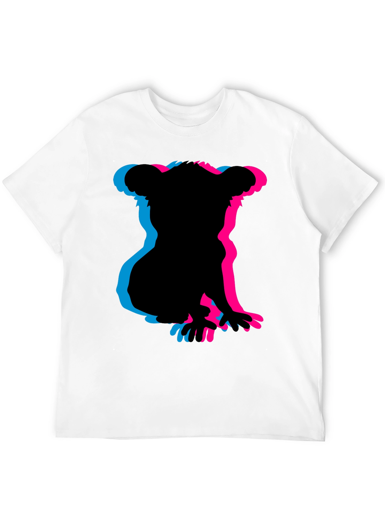 Koala 3D Silhouette Black Graphic Tee