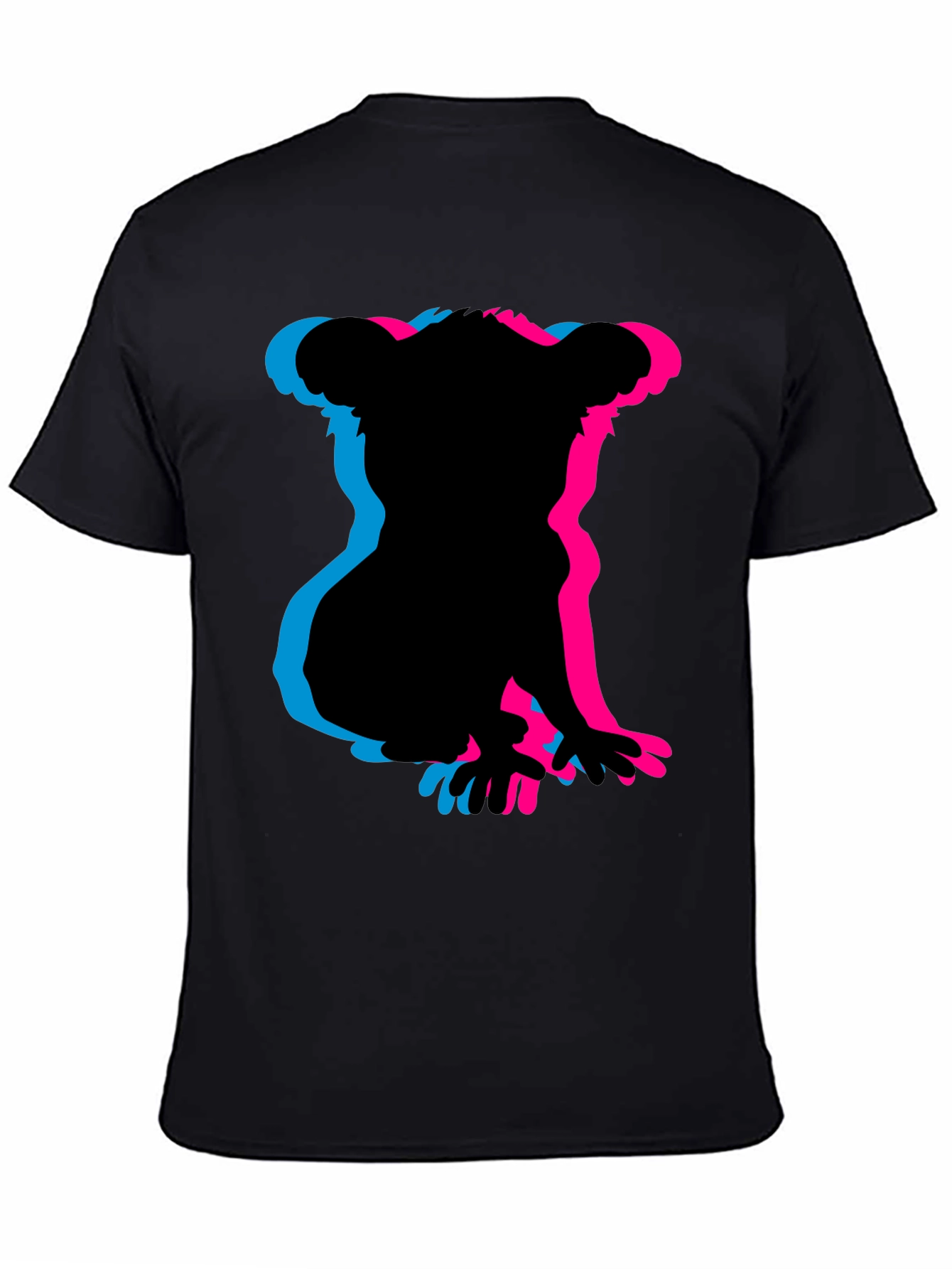 Koala 3D Silhouette Black Graphic Tee