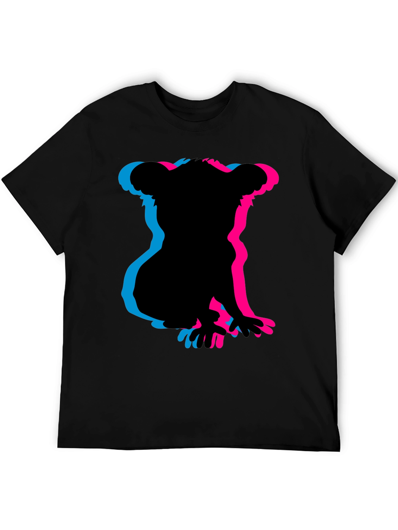 Koala 3D Silhouette Black Graphic Tee